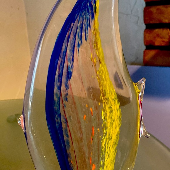 14’ Murano Style Gorgeous Heavy Glass Multi Color Fish - Picture 9 of 16